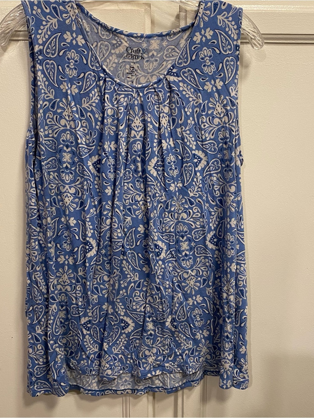 croft & barrow Blue and White Paisley Sleeveless Tank